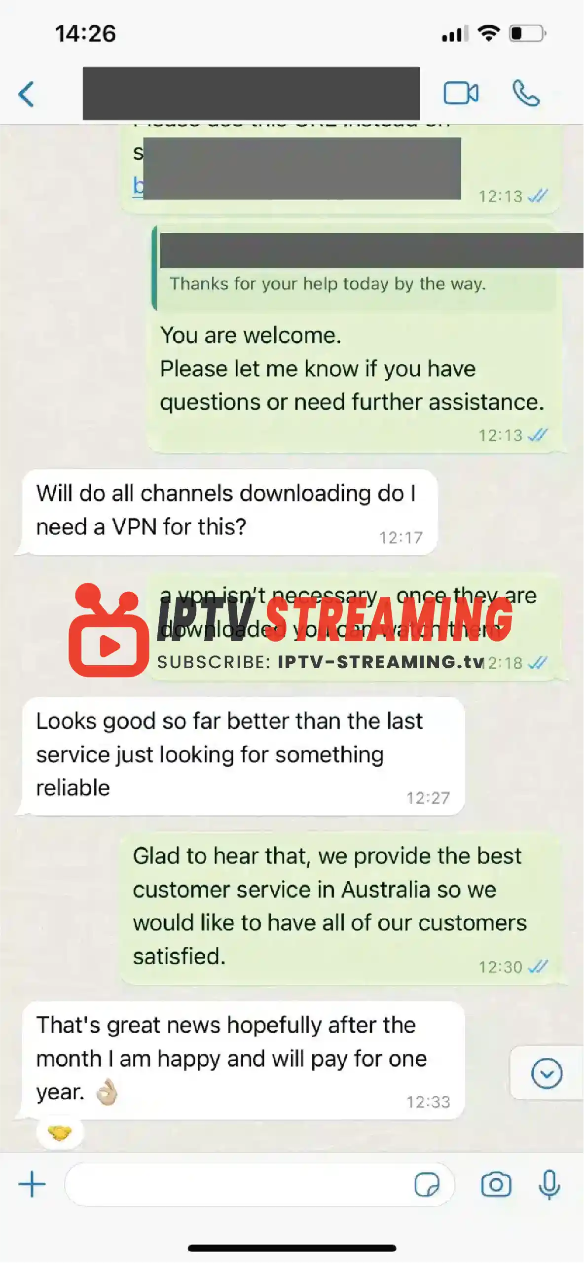 IPTV STREAMING WhatsApp REVIEW 2