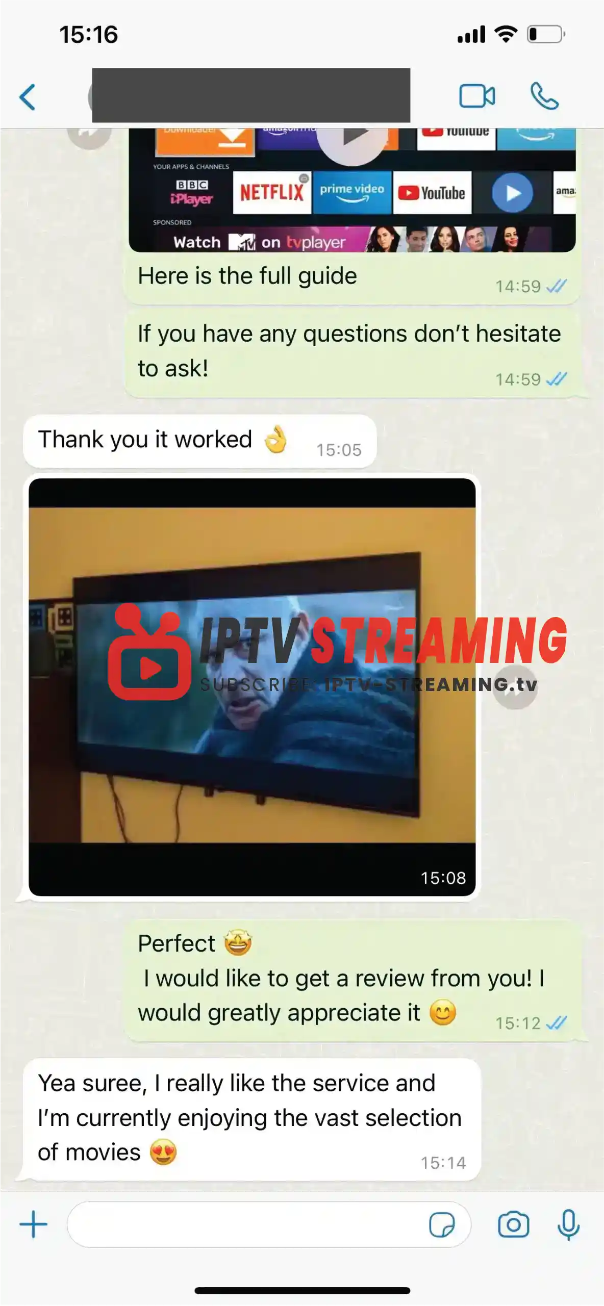 IPTV STREAMING WhatsApp REVIEW 3